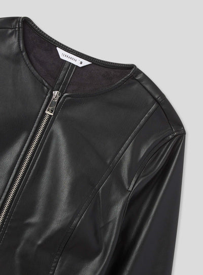 Biker jacket with leather effect