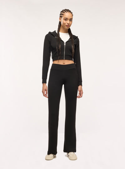 Felpa crop con cappuccio e zip