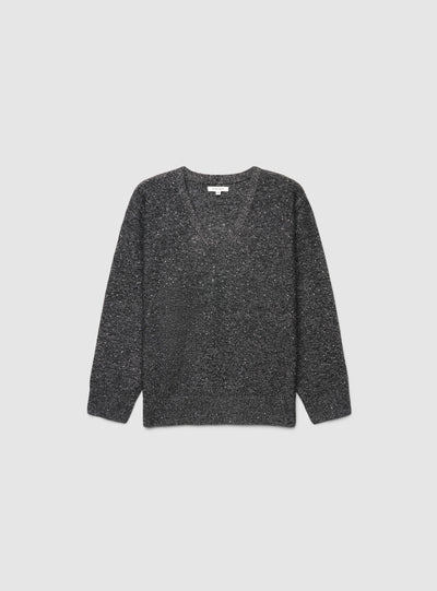 Maglia con paillettes e scollo a V
