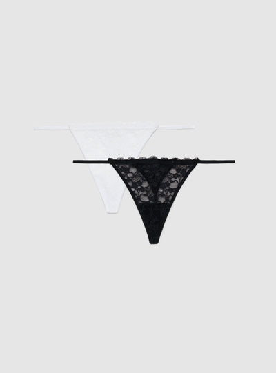 Pack 2 slip perizoma in pizzo