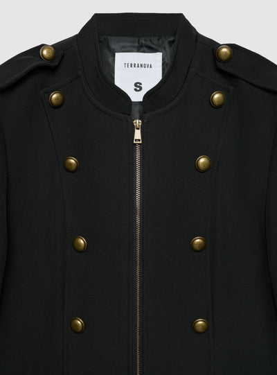 Giacca corta stile militare con zip