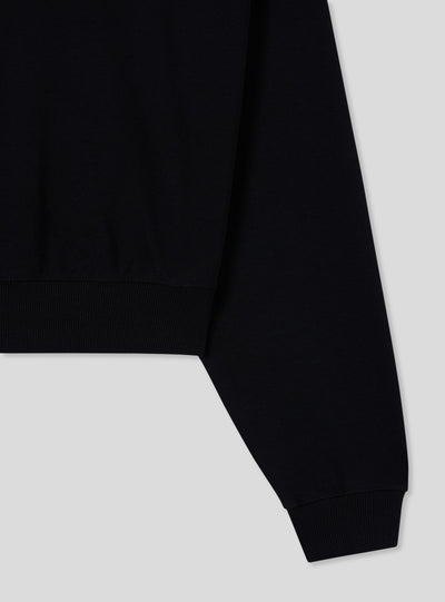 Felpa leggera crop tinta unita senza cappuccio