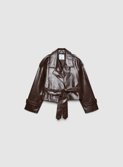 Trench corto con cintura