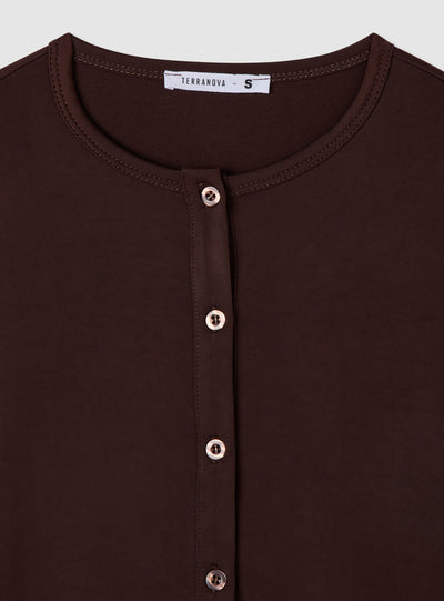 Solid colour cardigan with buttons