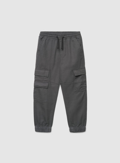 Pantaloni cargo con coulisse tinta unita