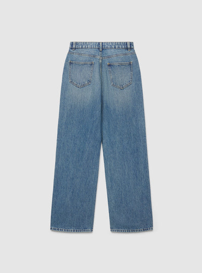 Jeans wide leg a tinta unita