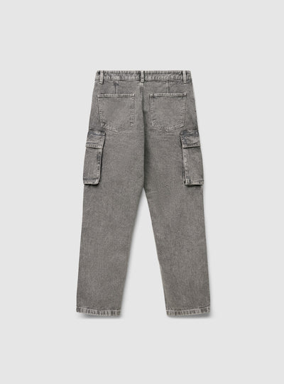 Jeans over cargo a tinta unita