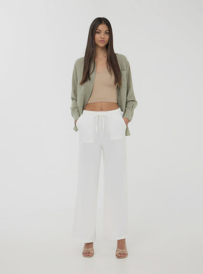 Pantalon large avec cordon de serrage