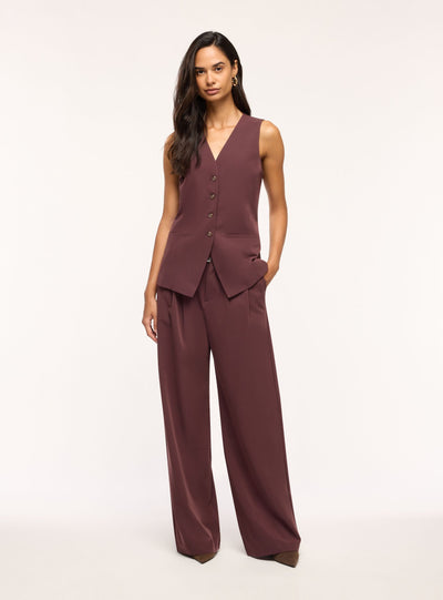 Pantaloni wide leg con coulisse e fibbia