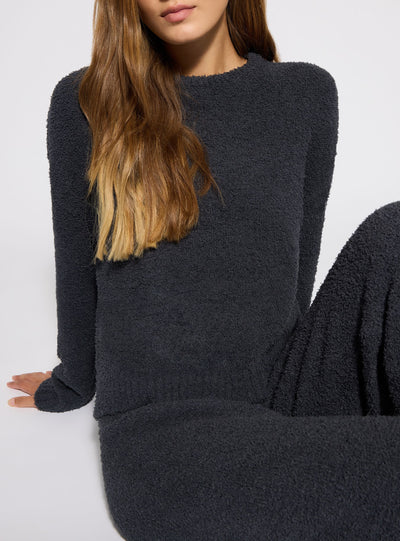 Long teddy-effect pajama set