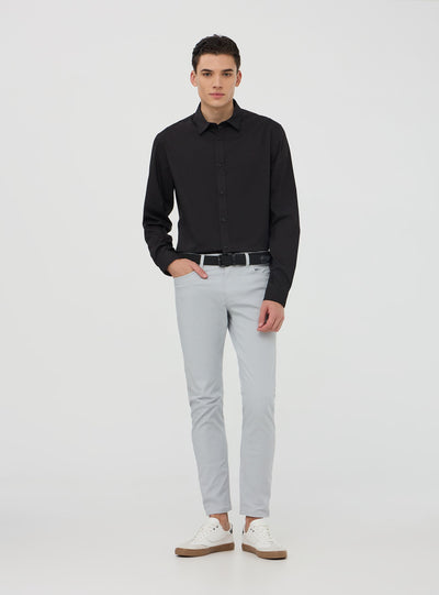 Camicia popeline stretch tinta unita