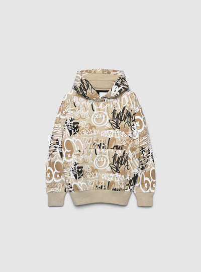 Kapuzensweatshirt mit Graffiti-Print
