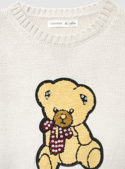 Maglia crop con patch orso