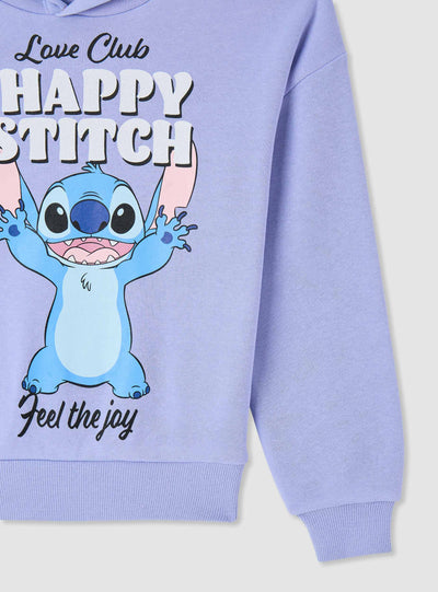 Felpa con cappuccio e stampa Stitch®