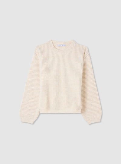 Maglia da bambina a costine girocollo