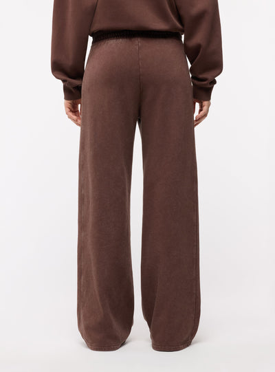 Pantaloni tuta wide leg a tinta unita
