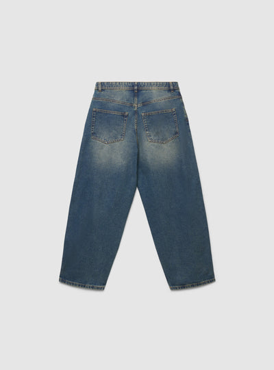 Jeans balloon a tinta unita