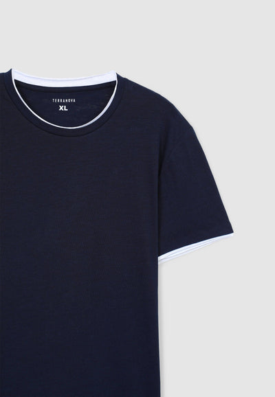 T-shirt doppiata tinta unita