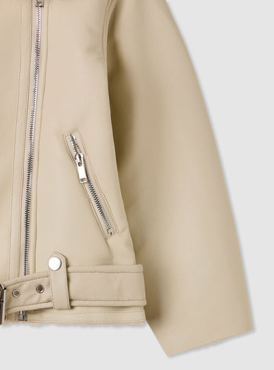 Biker jacket with hood