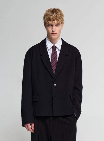 Einfarbige Oversize-Jacke mit Knopfleiste