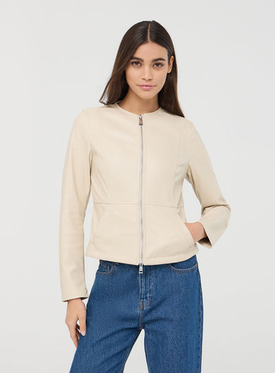 Leather-effect biker jacket