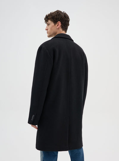 Cappotto monopetto a tinta unita
