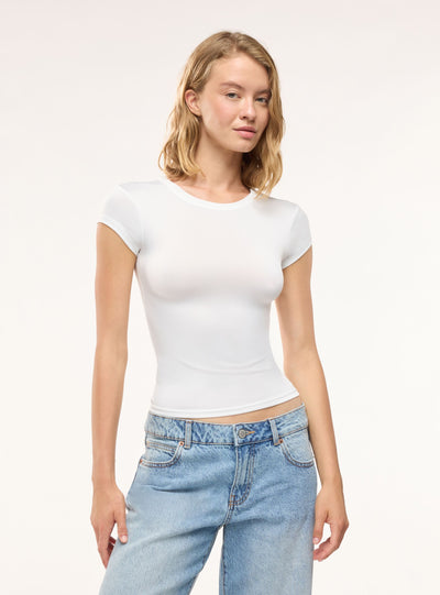 T-shirt a tinta unita a manica corta