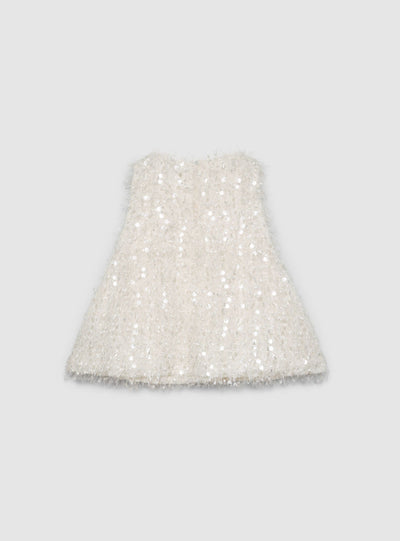 Top con paillettes e effetto piumette
