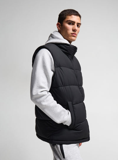Gilet imbottito puffy con collo alto