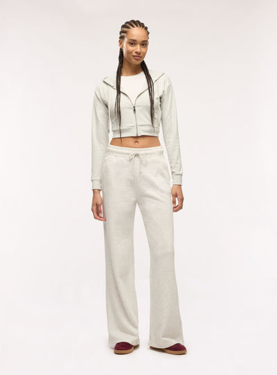 Felpa crop con cappuccio e zip