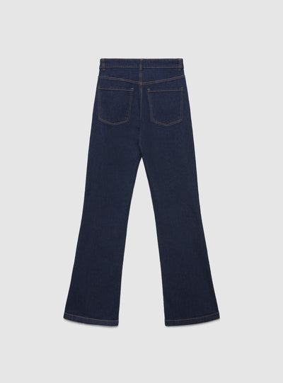 Jeans bootcut a tinta unita