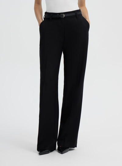 Pantaloni wide leg a tinta unita