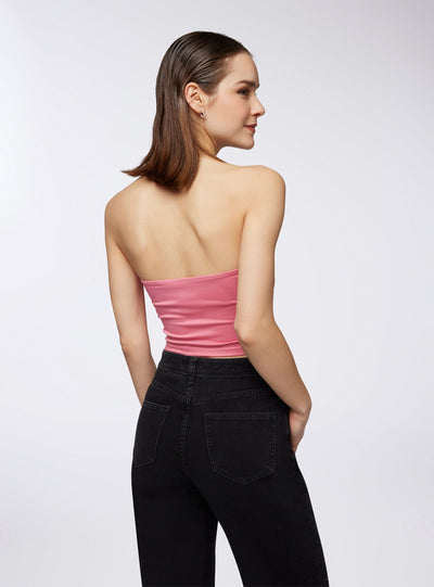 Top crop a fascia tinta unita