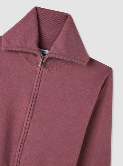 Cardigan con zip e collo ampio