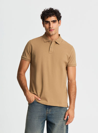 T-shirt polo a tinta unita