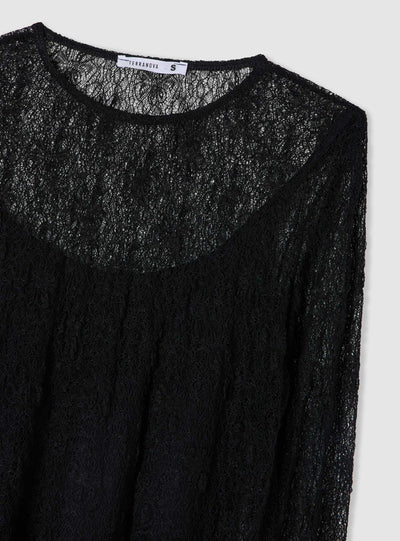 T-shirt in pizzo a maniche lunghe