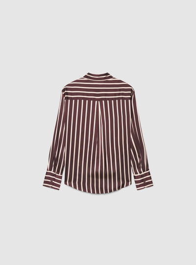 Camicia ampia a righe in satin