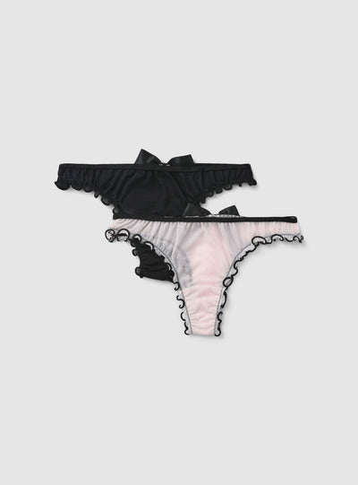 Pack 2 slip brasiliana con fiocco sul retro