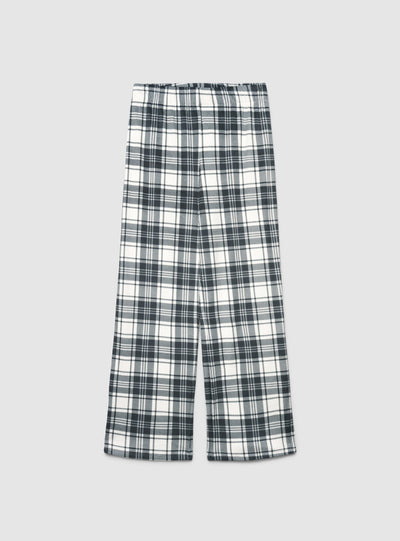 Pantaloni pigiama wide leg a quadri