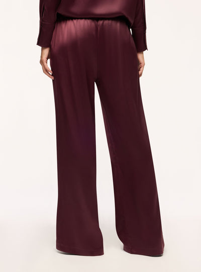 Pantaloni lunghi in satin con coulisse