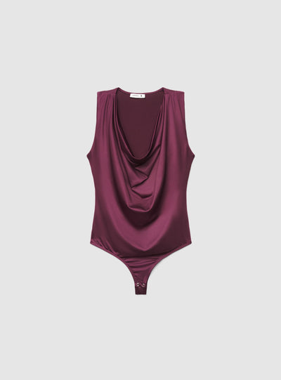Body con scollo drappeggiato