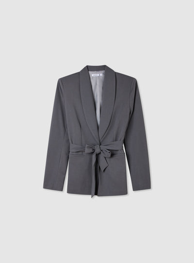 Solid colour jacket with belt