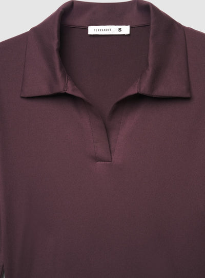 T-shirt a maniche lunghe con colletto polo