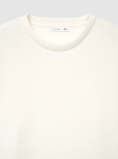 Pullover mit Rundhalsausschnitt aus unifarbenem Chenille