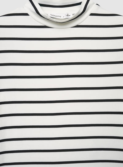 T-shirt body a righe a maniche lunghe