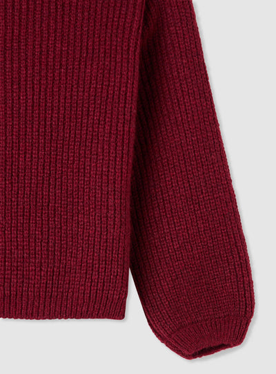Maglia da bambina a costine girocollo