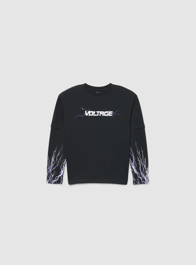 T-shirt a maniche lunghe con stampa fulmini