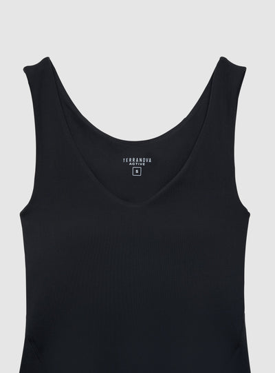 Top sportivo active con scollo a V