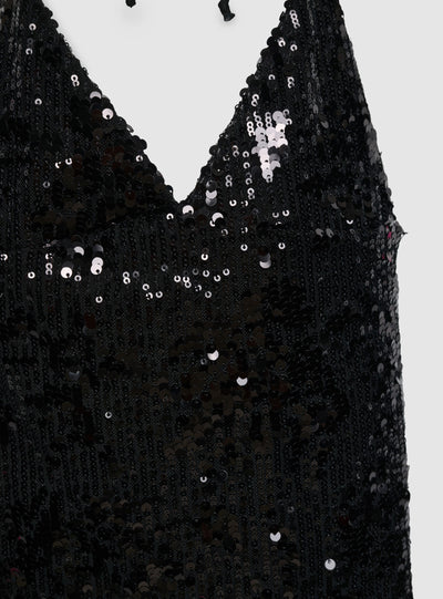 Top con paillettes e scollo profondo