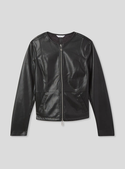 Biker jacket with leather effect